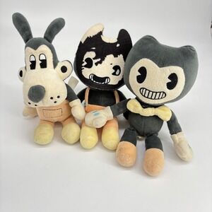 Bendy and the Ink Machine Plush Lot 3 Black Boris Ink Bendy Sammy BATIM RARE!